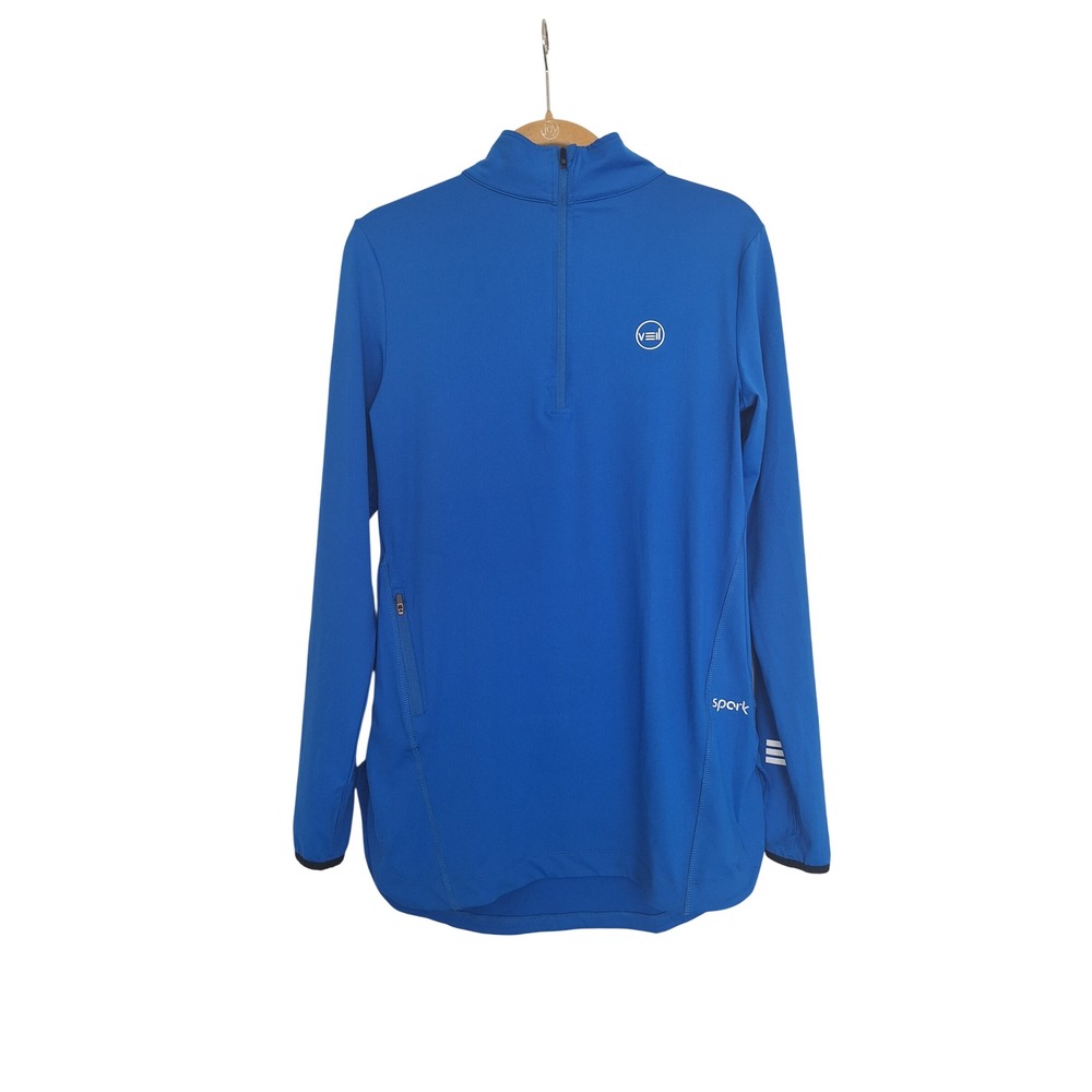 Veil Spark Blue Quarter Zip Long Sleeve Performance Athletic Top Small
